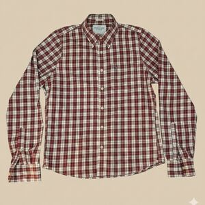 Abercrombie & Fitch Burgundy Plaid Button Down Muscle Fit Shirt Y2K